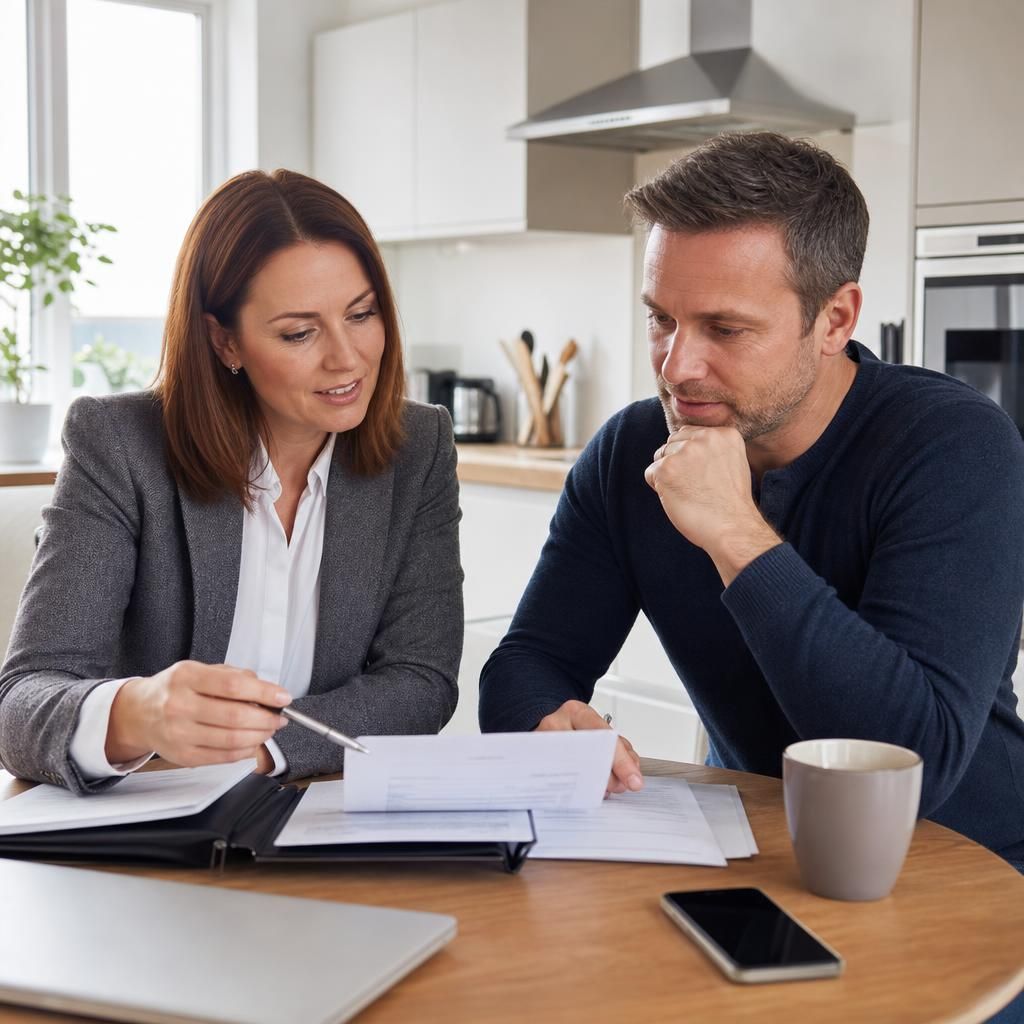 Homeowner preparing paperwork