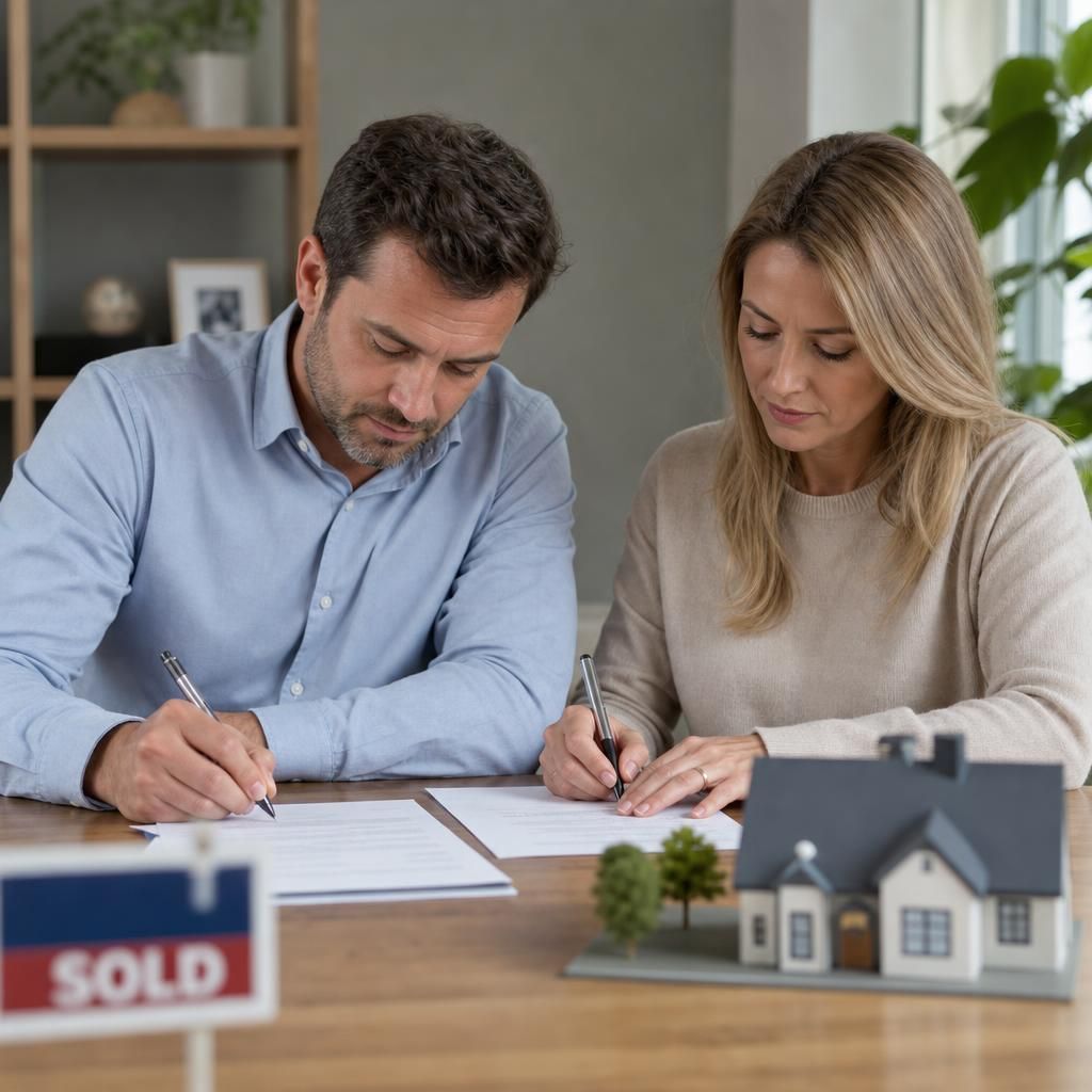 Couple achieving stress-free sale