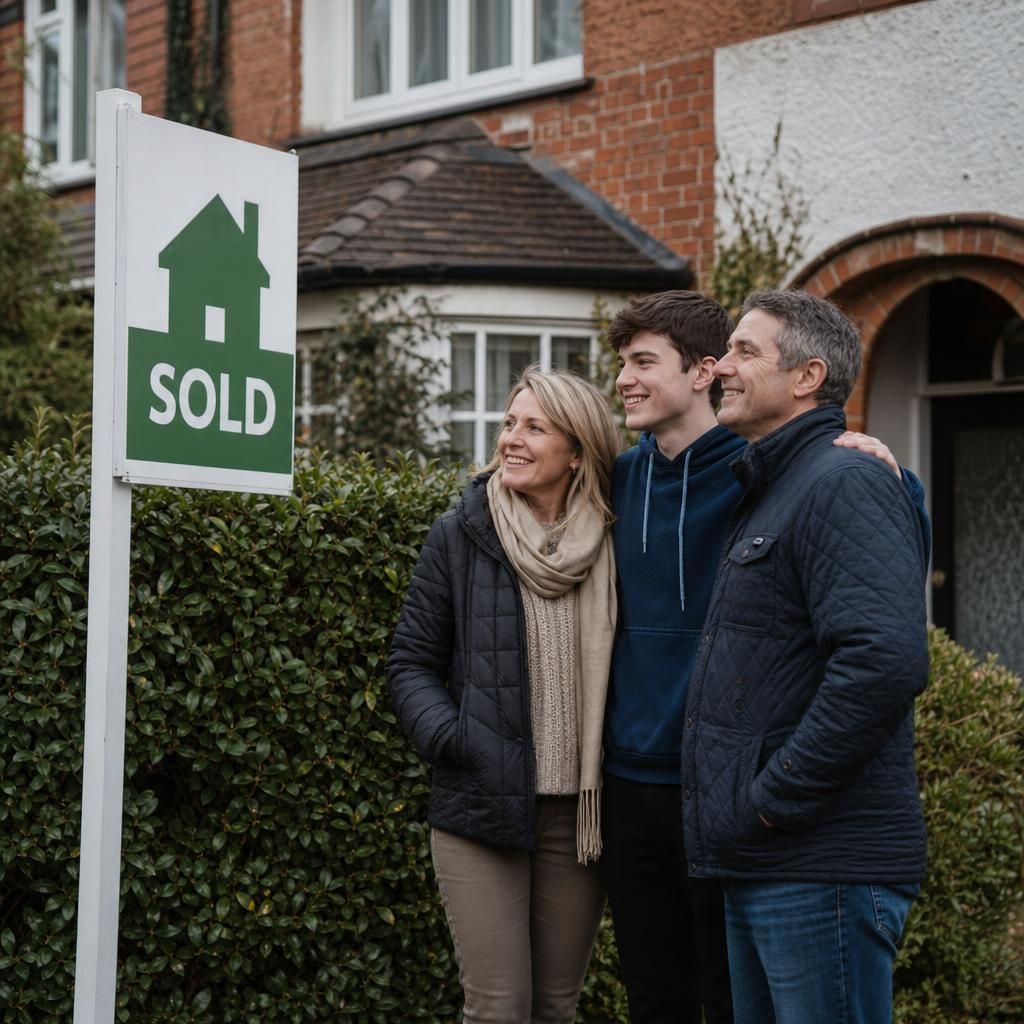 Happy couple after property sale
