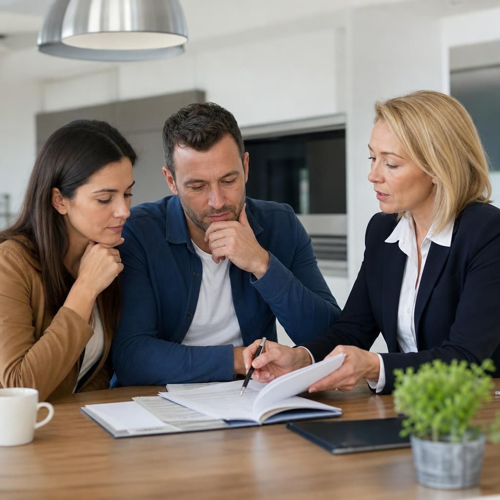 Couple agreeing on property division