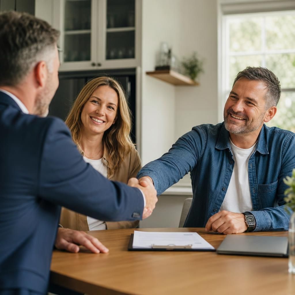 Happy couple sold house cash