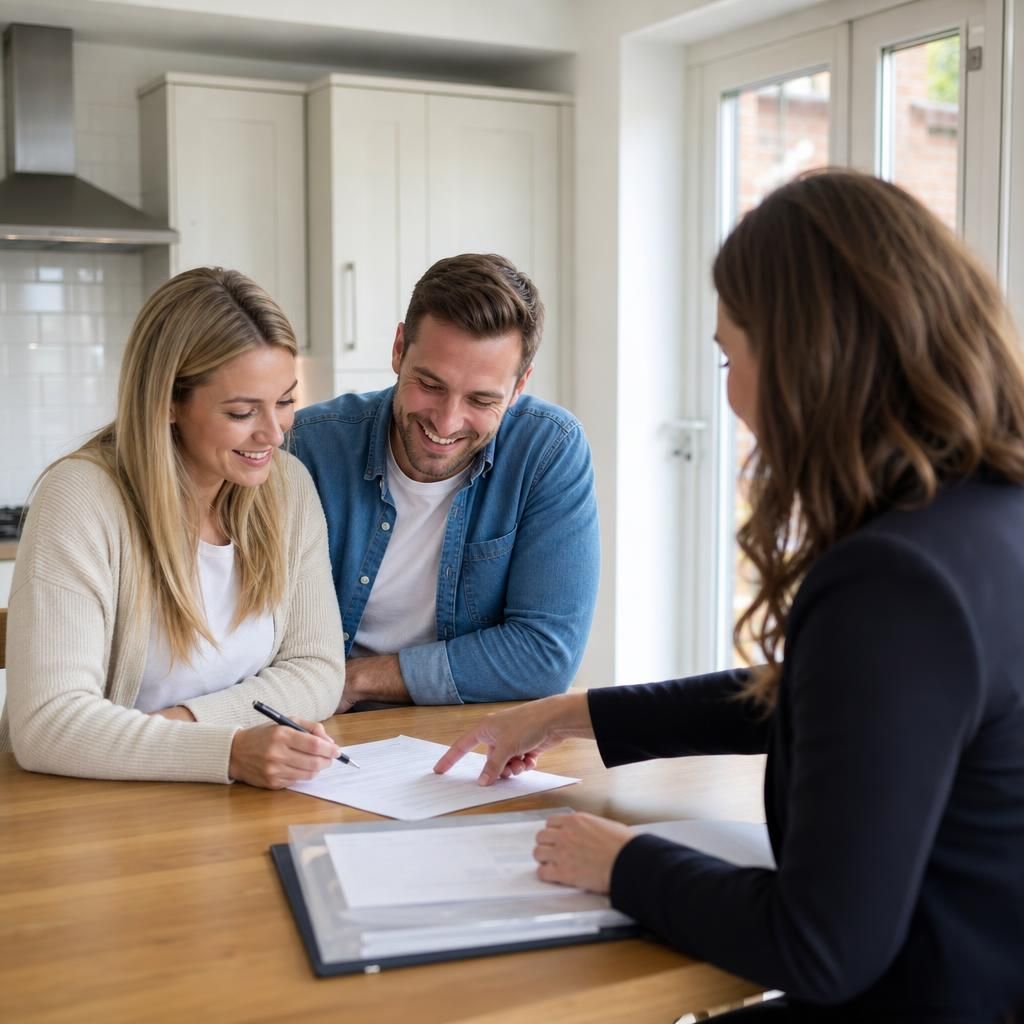 Person celebrating sale completion