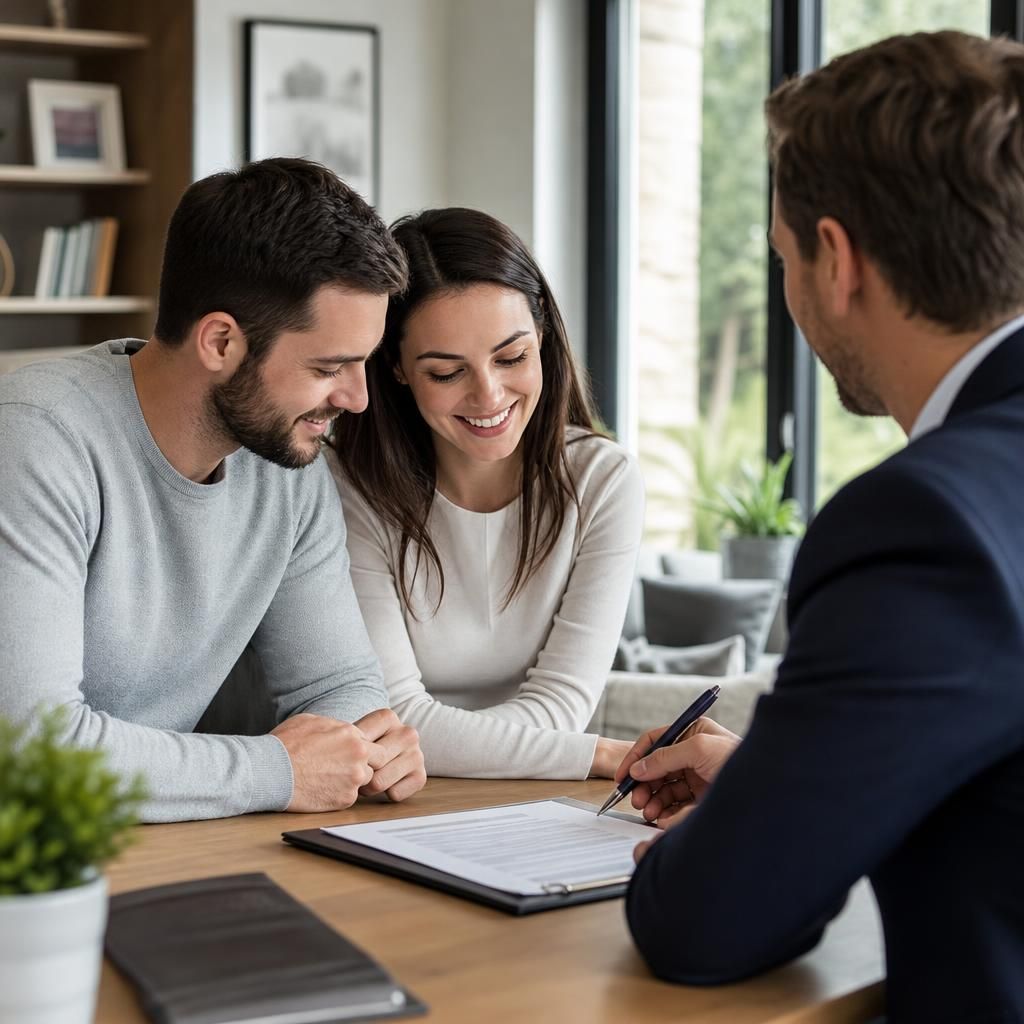 Happy homeowner with cash offer
