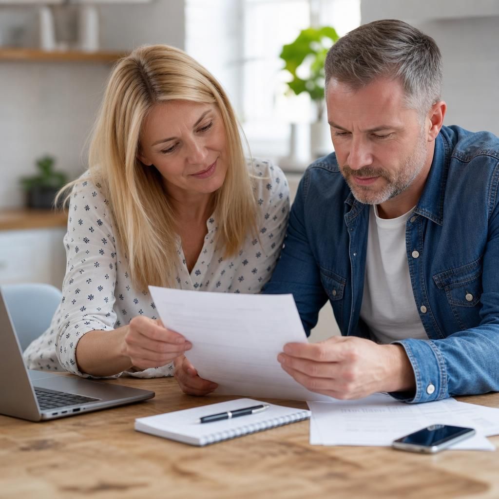 Satisfied homeowner signing documents