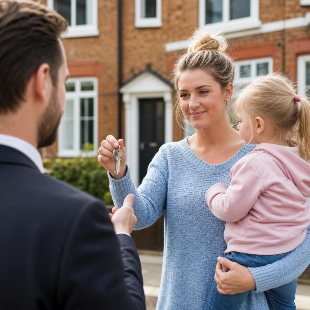 Elderly couple smiling after selling home