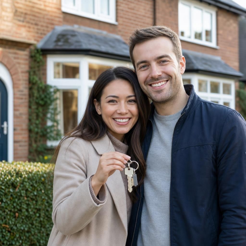 Happy homeowners after a quick sale