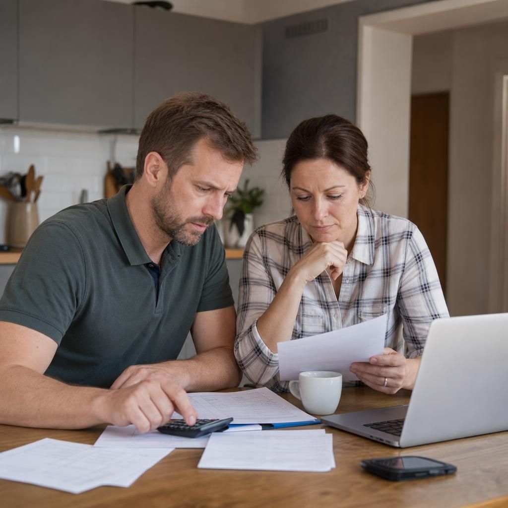 Single parent with young child outside sold house