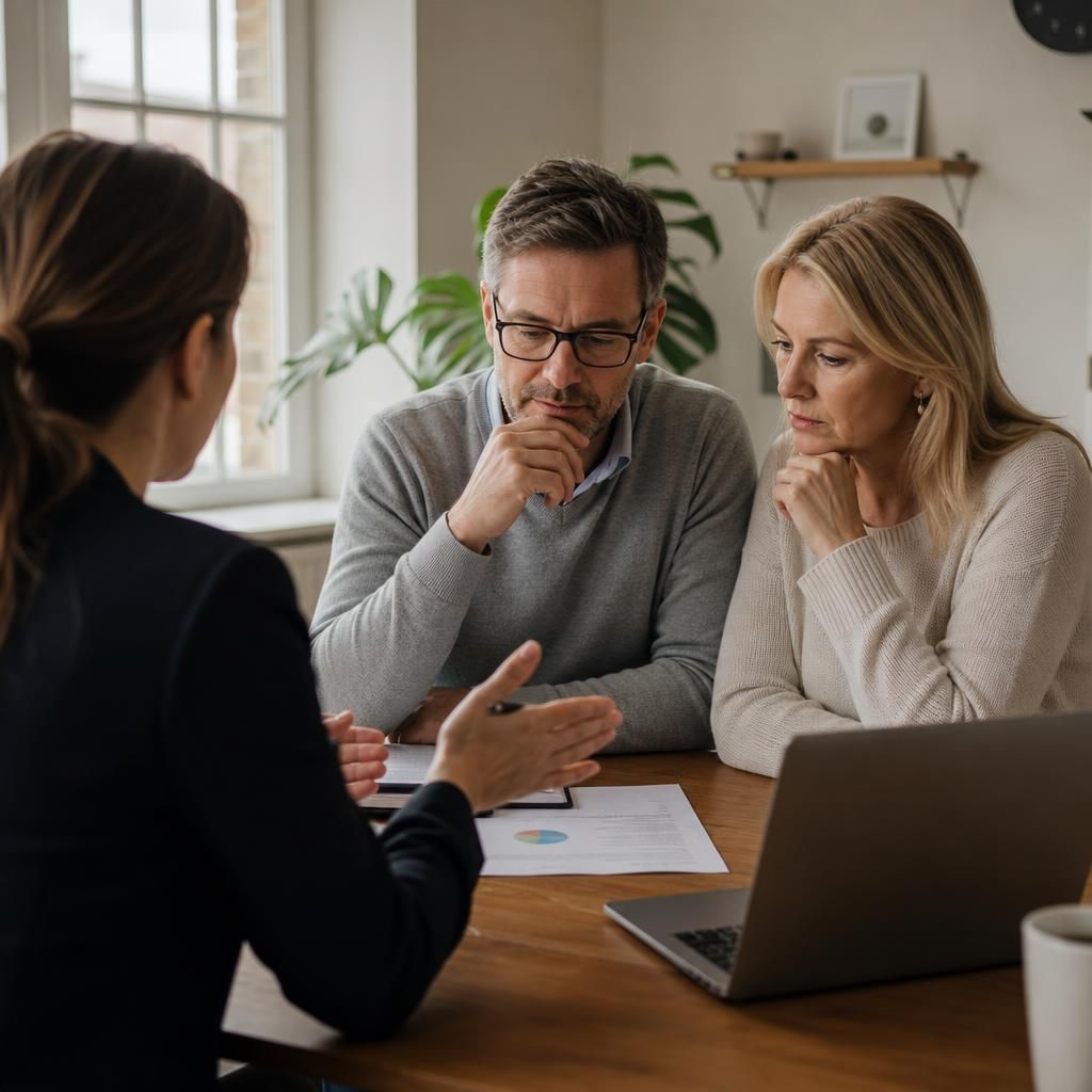 Homeowner on the phone to lender