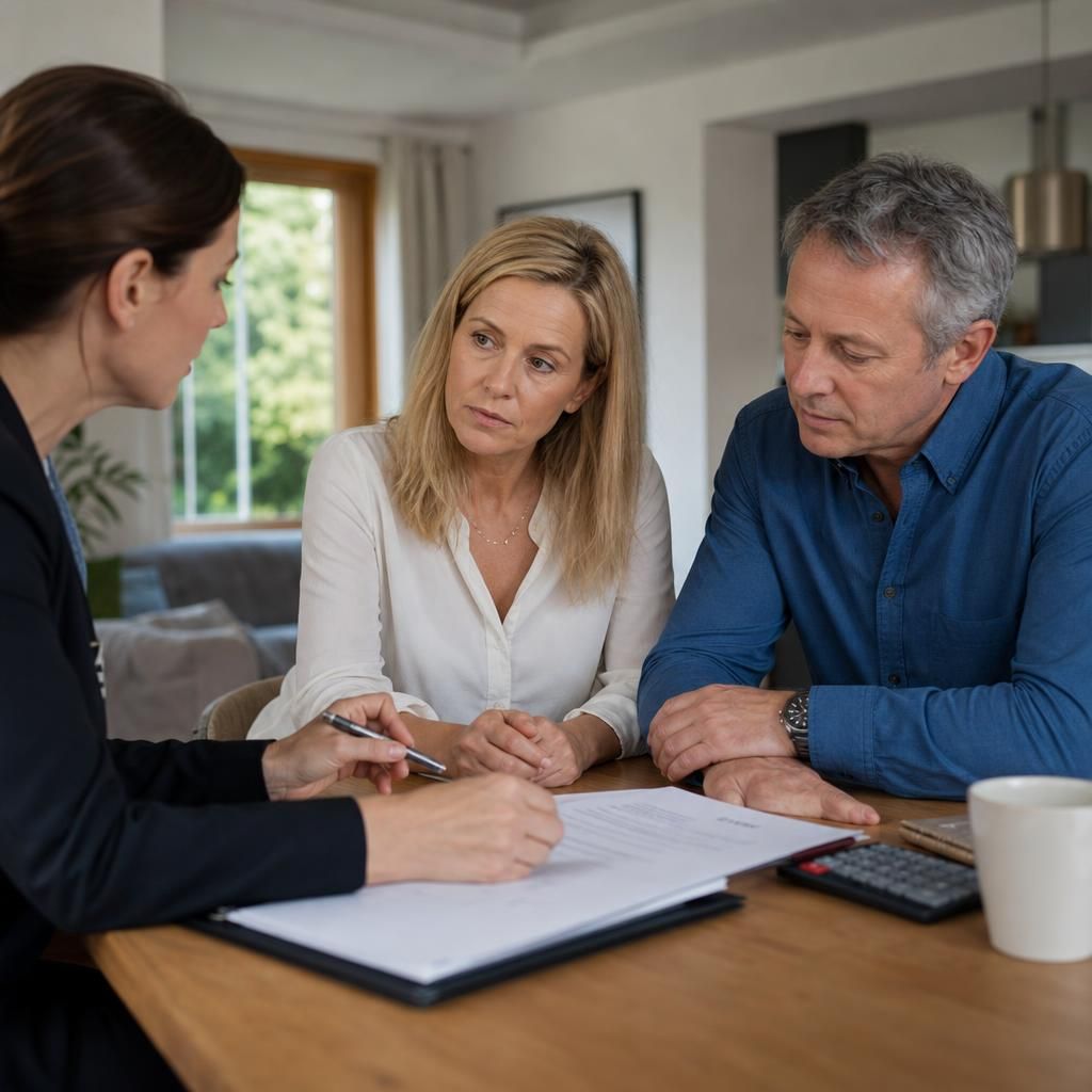 Homeowners shaking hands with a lender