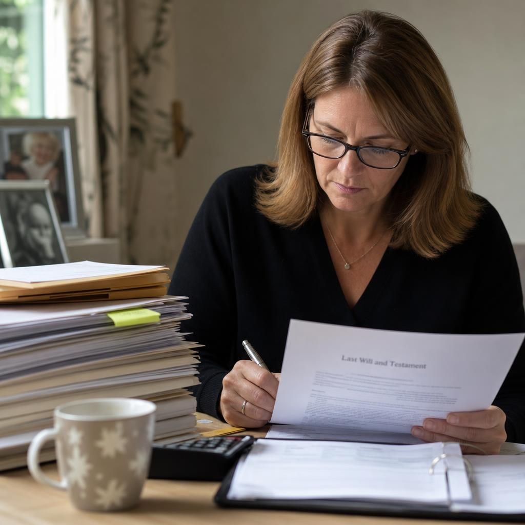 Executor of a will managing legal documents