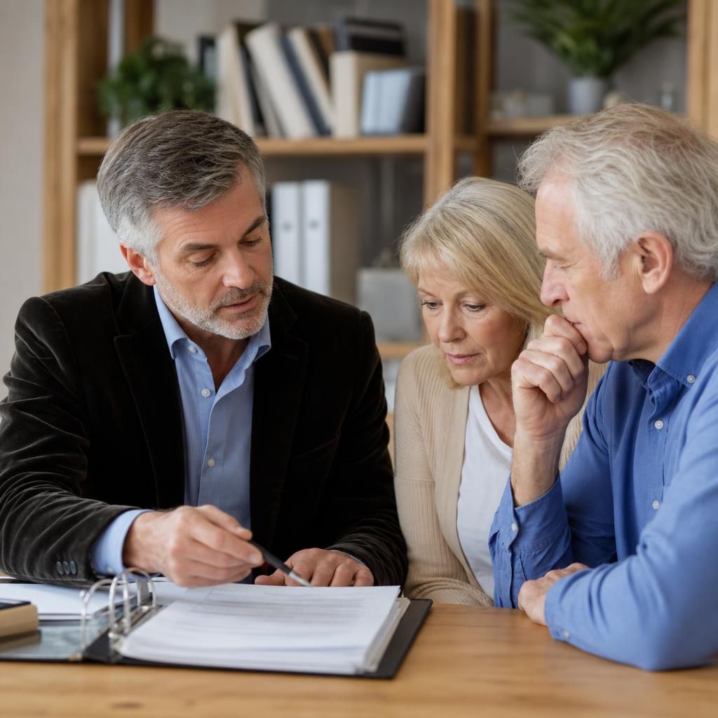 Real estate agent assessing property value