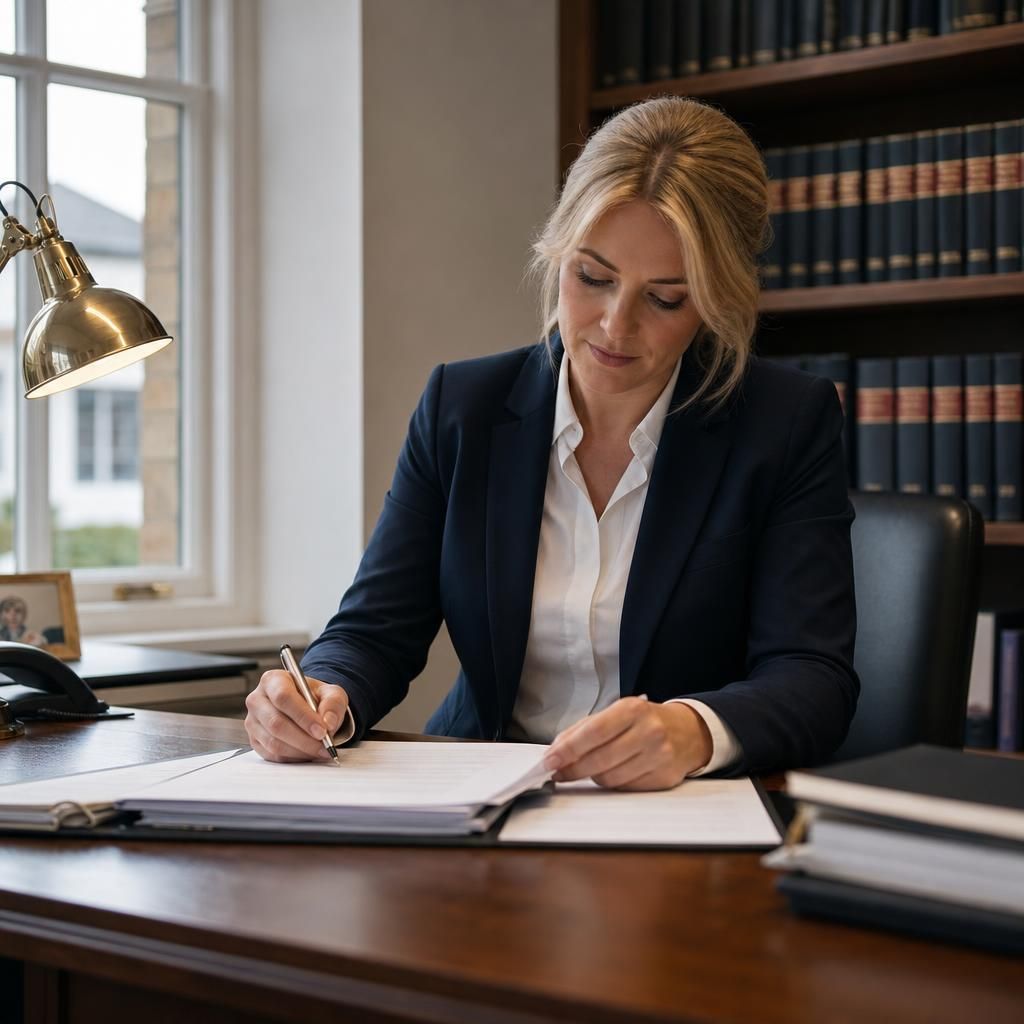 Complex legal documents spread on a table during consultation
