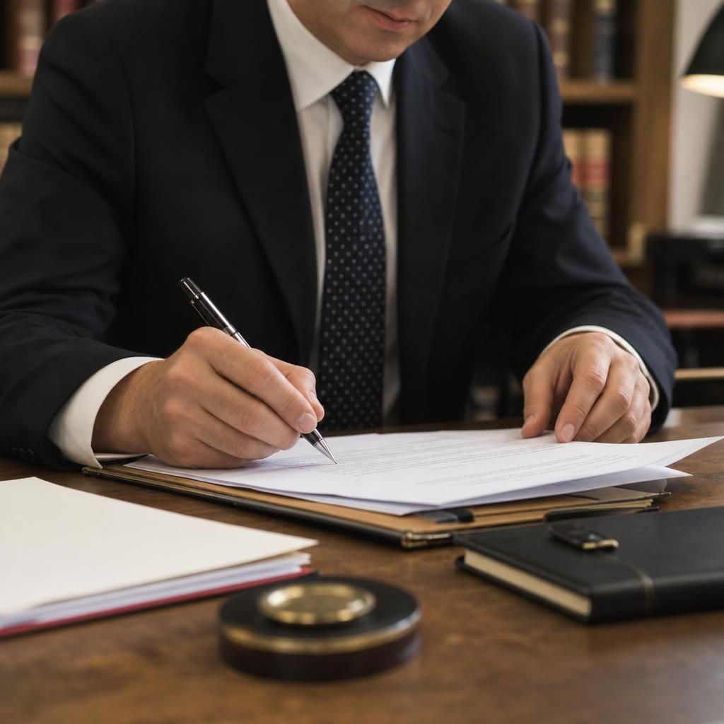 Professional preparing deed documents