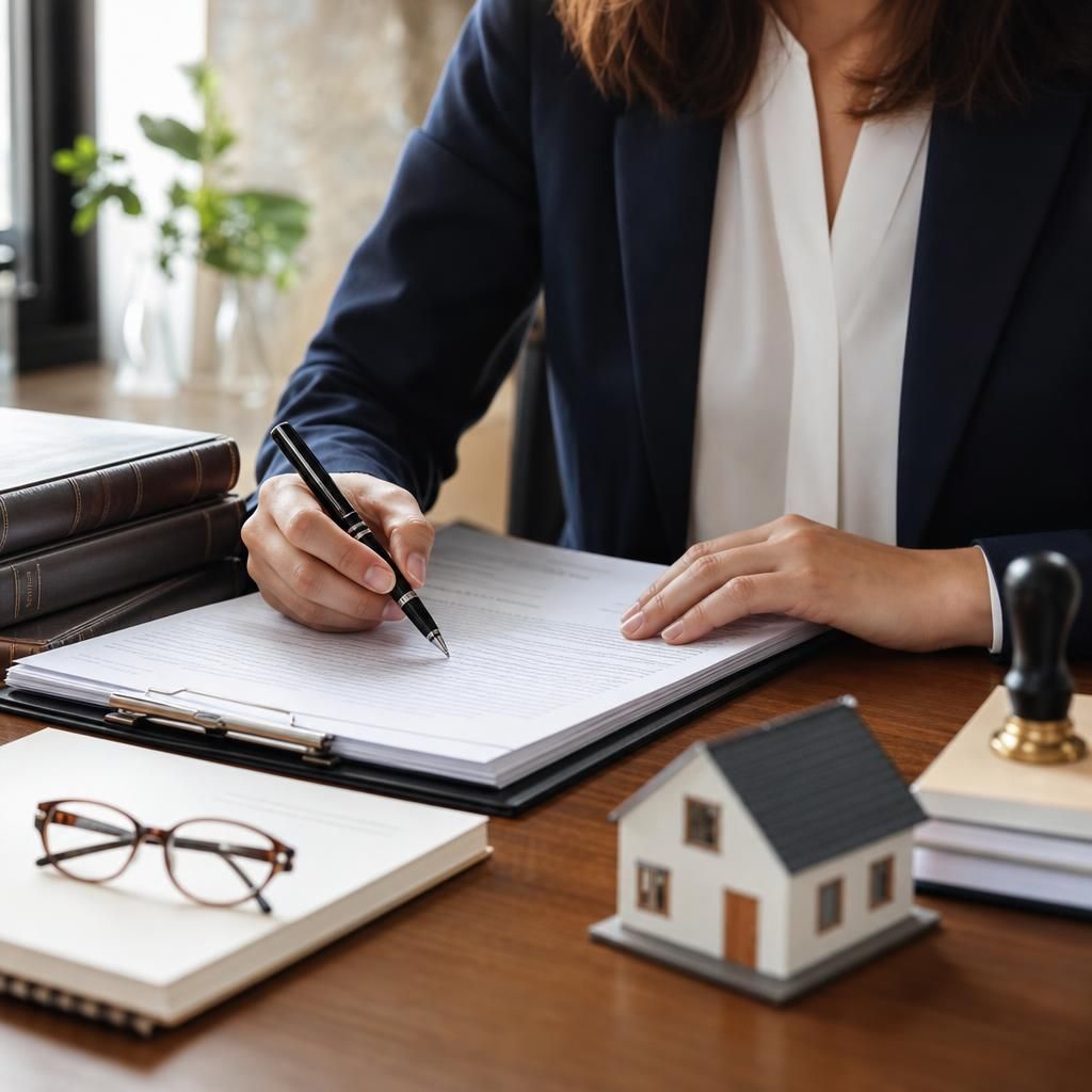 Property inspector assessing a home